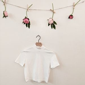 H&M Cropped Mock Neck Tee